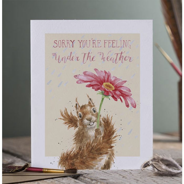 Wrendale 'Under the weather' squirrel card