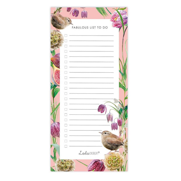 Lola Designs Wren magnetic to-do shopping list pad