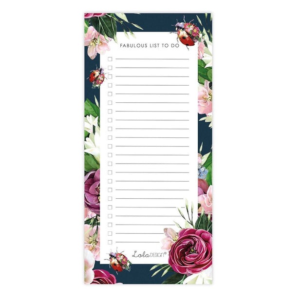 Lola Designs Ladybird magnetic to-do shopping list pad