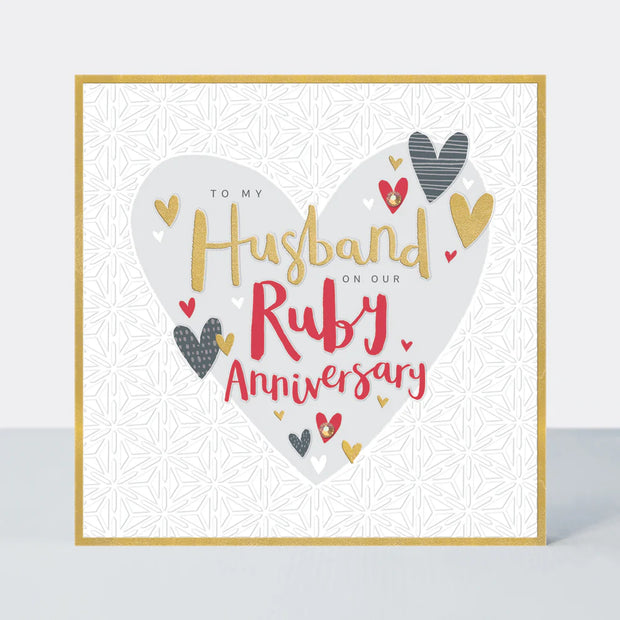 Rachel Ellen Husband Ruby Anniversary Card*