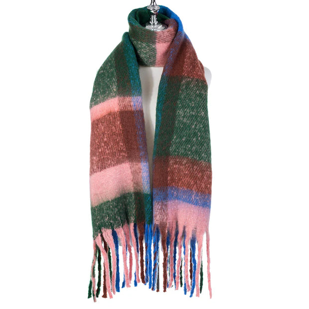 Accessories By Park Lane Blue & Pink Blanket Scarf*