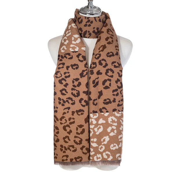 Accessories By Park Lane Cocoa Leopard Print Scarf**