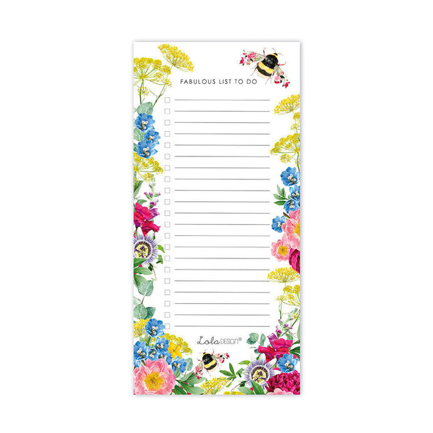 Lola Designs Magnetic To Do List Pad featuring Botanical Bee