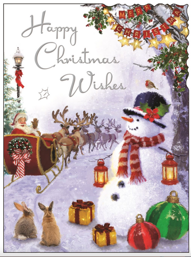 Jonny Javelin Wishes Open Christmas Card**