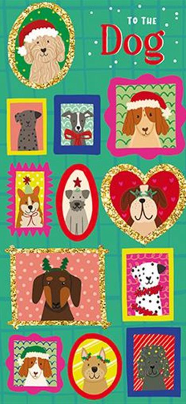 Paper Rose To The Dog Money Wallet Christmas Card**