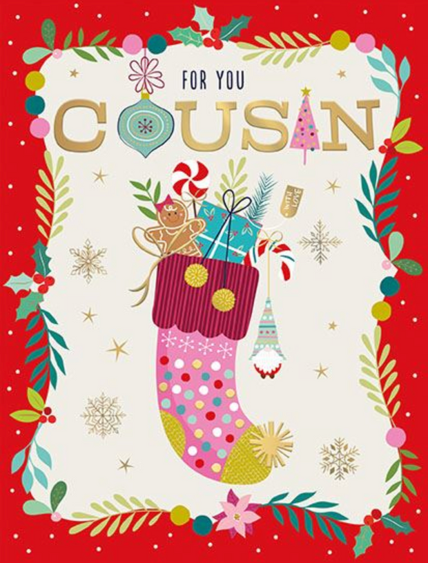 Words N Wishes Cousin Christmas Card**