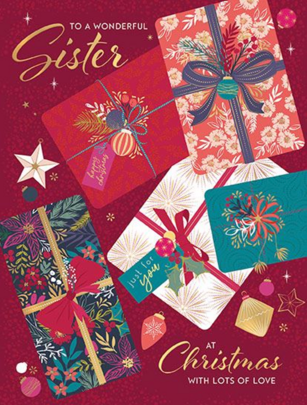 Words N Wishes Sister Christmas Card**