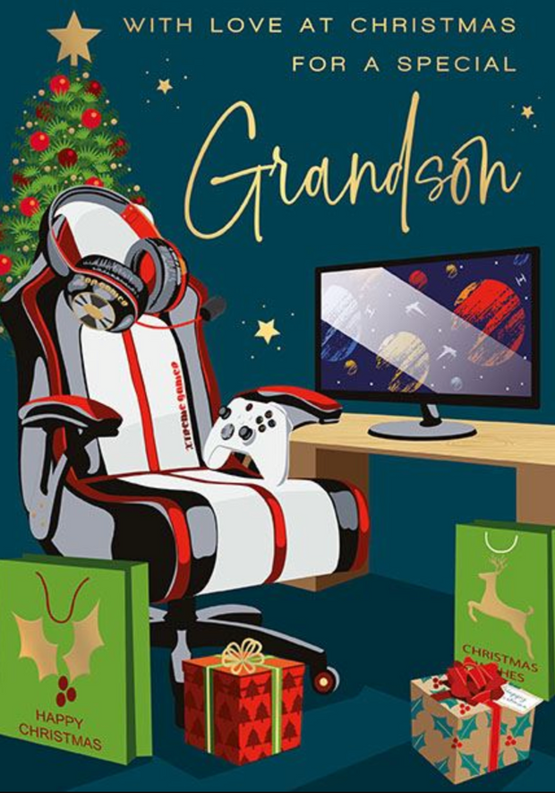Words N Wishes Grandson Christmas Card**