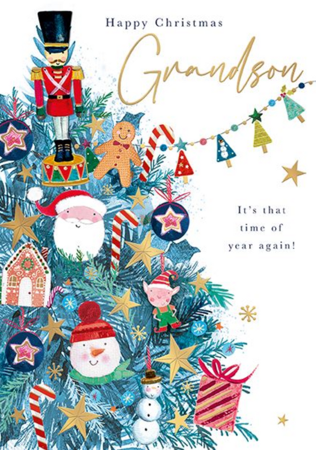 Words N Wishes Grandson Christmas Card**