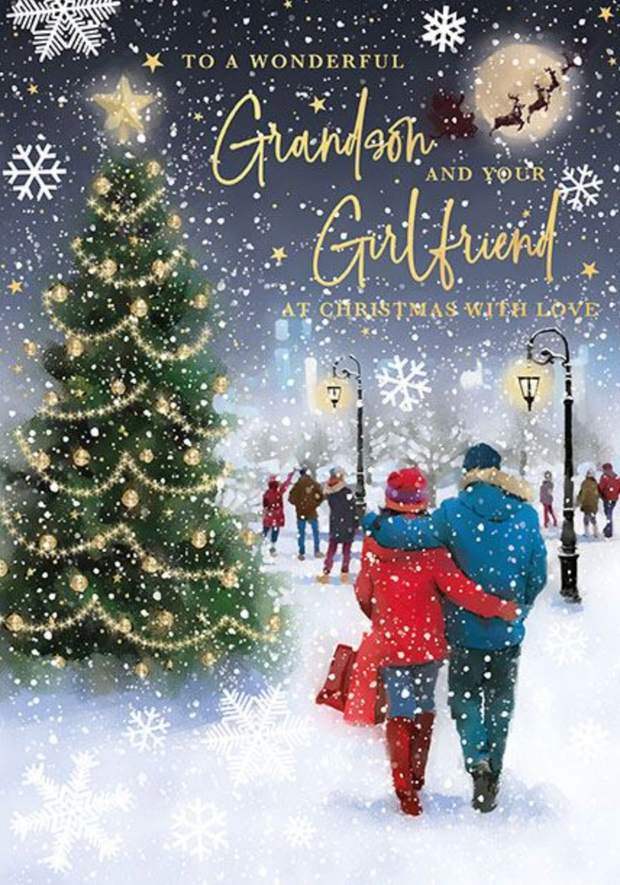 Words N Wishes Grandson & Girlfriend Christmas Card**