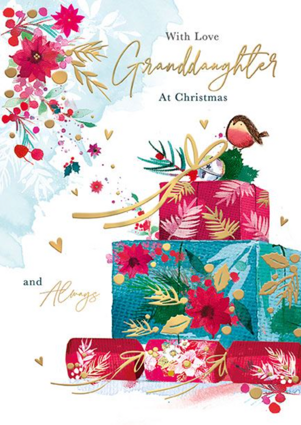 Words N Wishes Granddaughter Christmas Card**