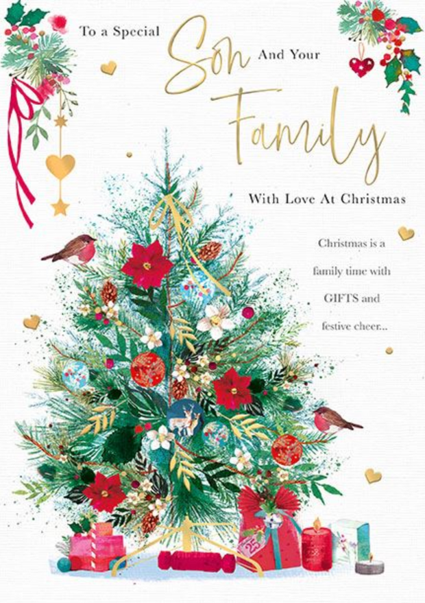 Words N Wishes Son & Family Christmas Card**