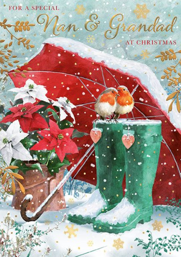 Words N Wishes Nan & Grandad Christmas Card**