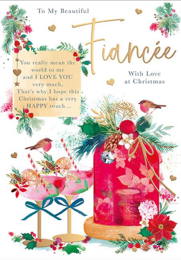 Words N Wishes Fiancée Christmas Card**
