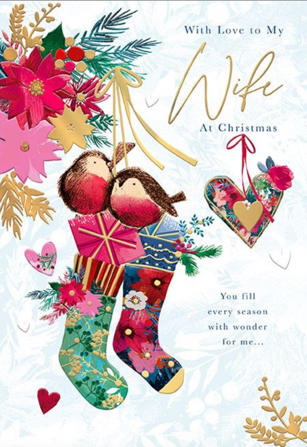 Words N Wishes Wife Christmas Card**