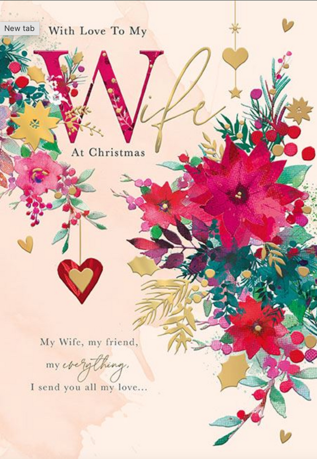 Words N Wishes Wife Christmas Card**