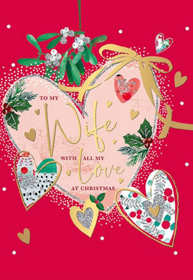 Words N Wishes Wife Christmas Card**