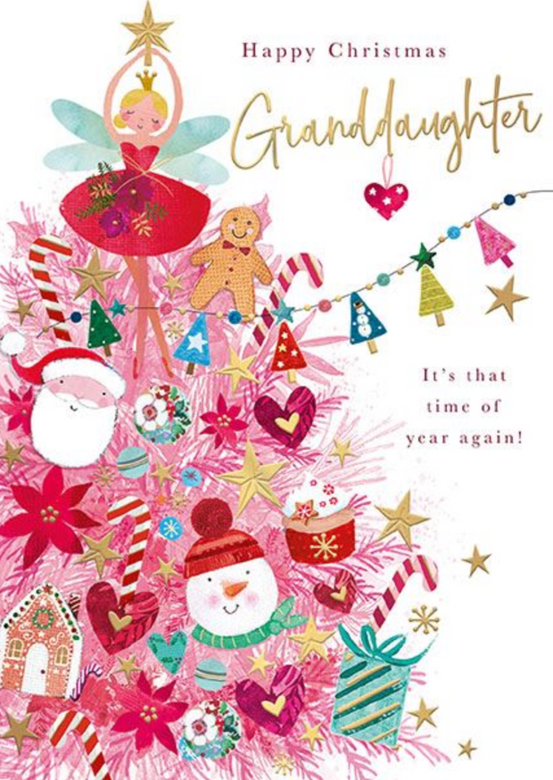 Words N Wishes Granddaughter Christmas Card**