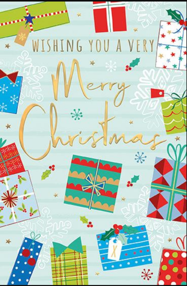 Words N Wishes Open Christmas Card**