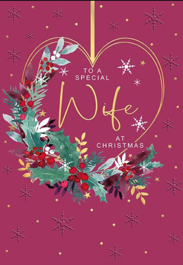 Words N Wishes Wife Christmas Card**