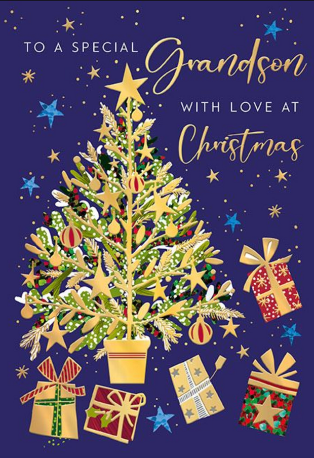 Words N Wishes Grandson Christmas Card**