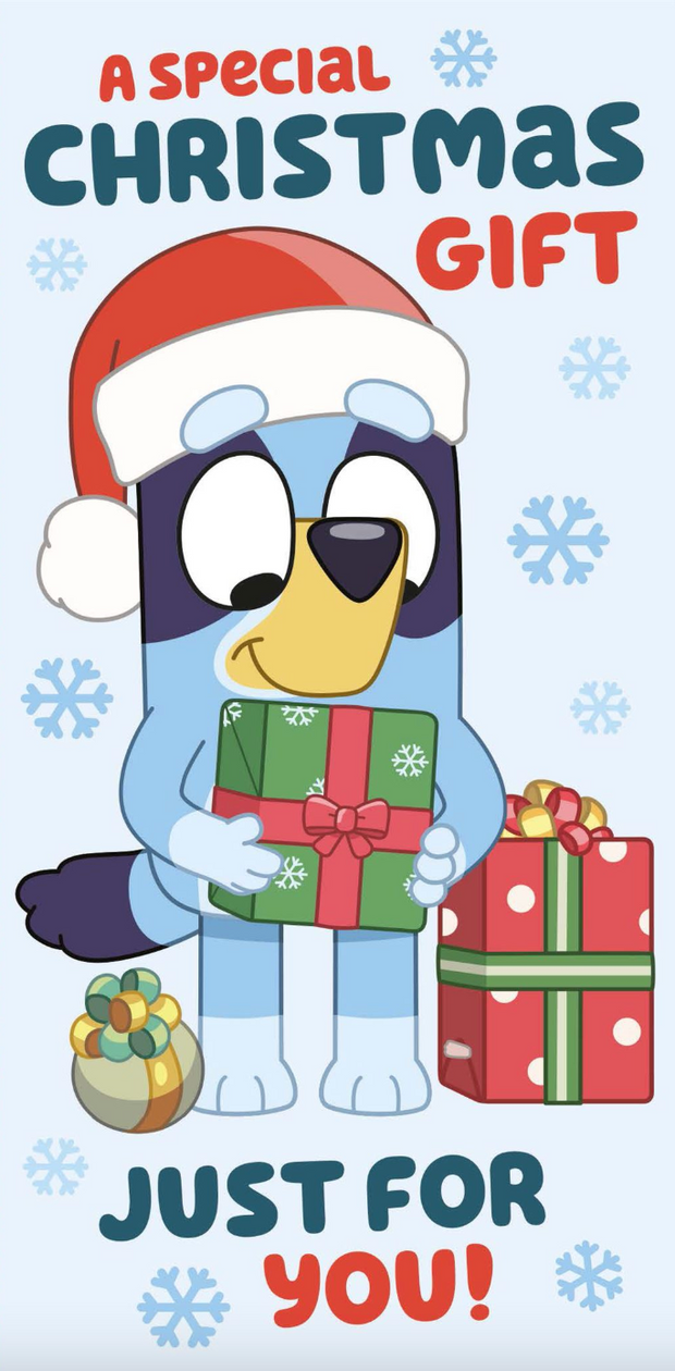 Words N Wishes Bluey Money Wallet Christmas Card**