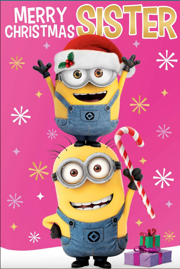 Words N Wishes Minions Niece Christmas Card**