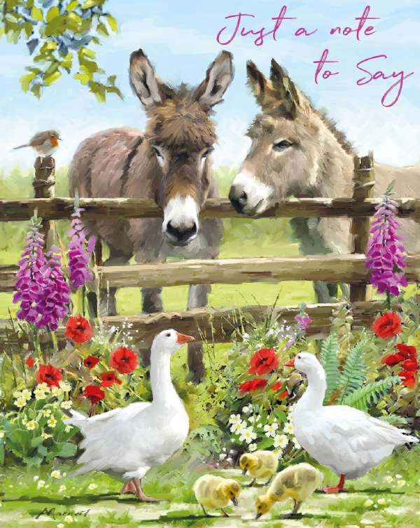 Noel Tatt Just to Say Farm Animals Notelets pack of 4