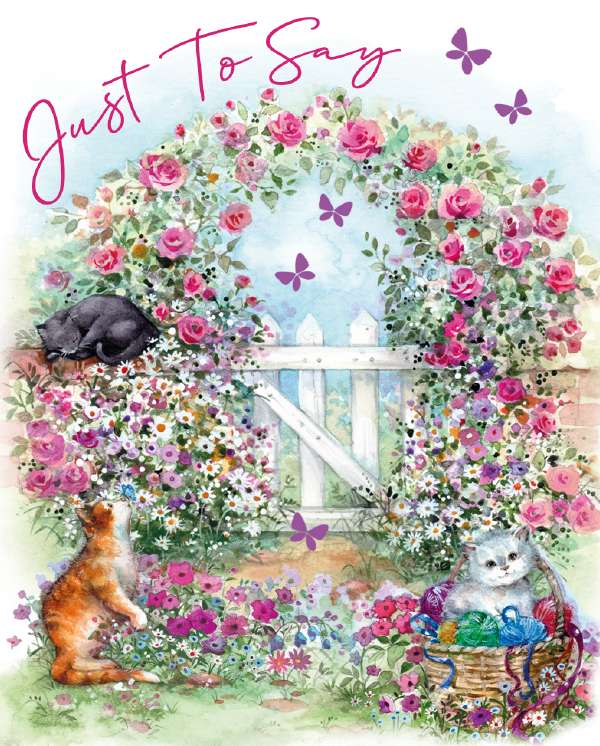 Noel Tatt Just to Say Cats in the Garden Notelets pack of 4