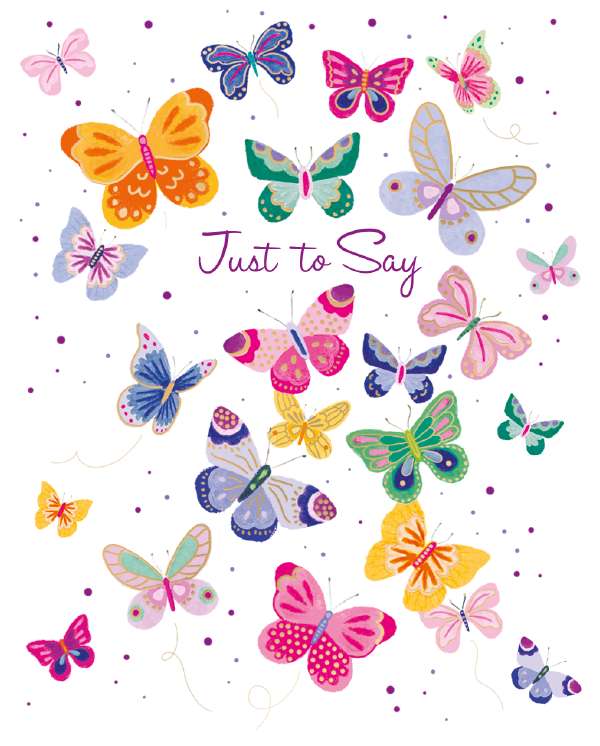Noel Tatt Just to Say Butterflies Notelets pack of 4