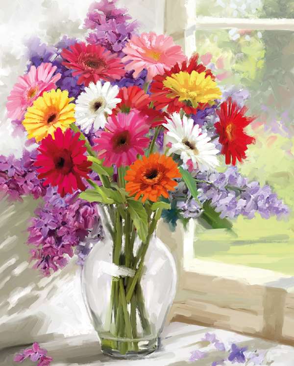 Noel Tatt Floral Blank Notelets pack of 4