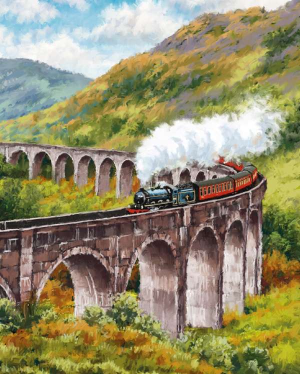 Noel Tatt Steam Train Blank Notelets pack of 4