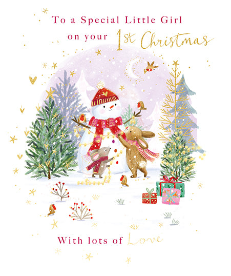 Ling Design Little Girl 1st Christmas Card