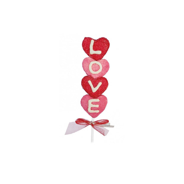 Sugar coated marshmallow heart Lollypop