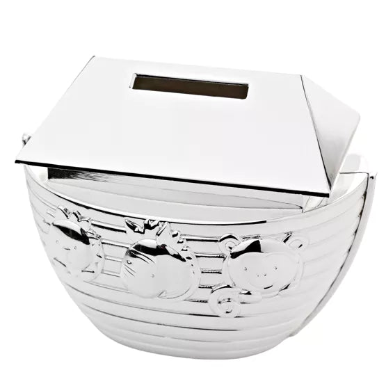 Noah's Ark Silver Plated Money Box