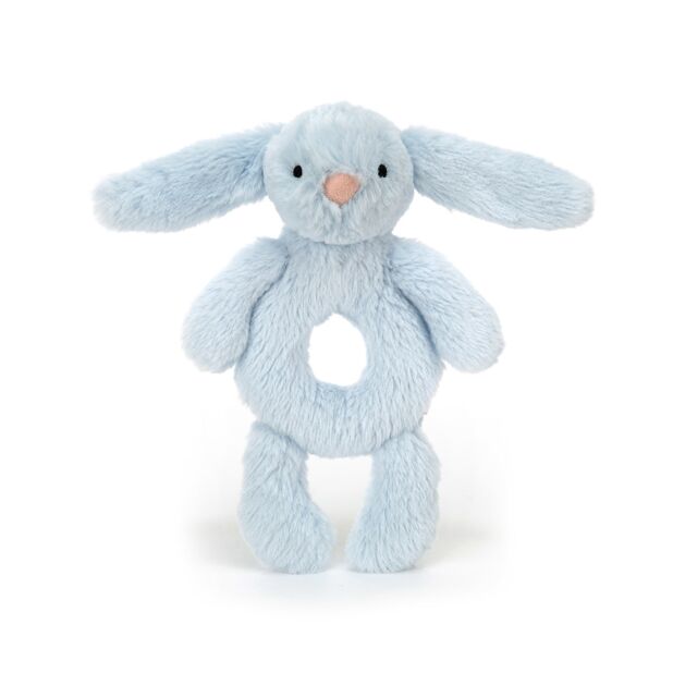 Jellycat Bashful Blue Bunny Ring Rattle Grabber