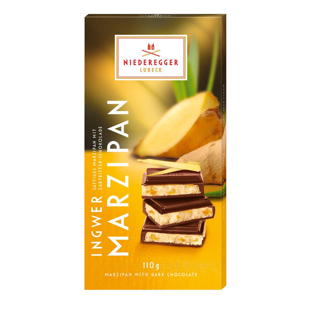 Niederegger Dark chocolate covered marzipan bar with ginger 110g