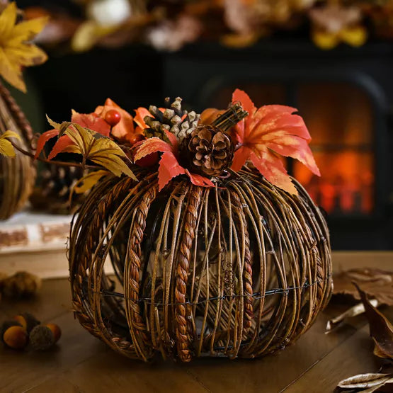 Country Living Handmade Natural Rattan Pumpkin Decoration*