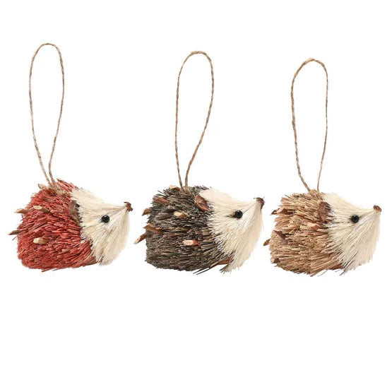 Country Living Handmade Natural Hedgehog Hanging Decoration Set of 3*