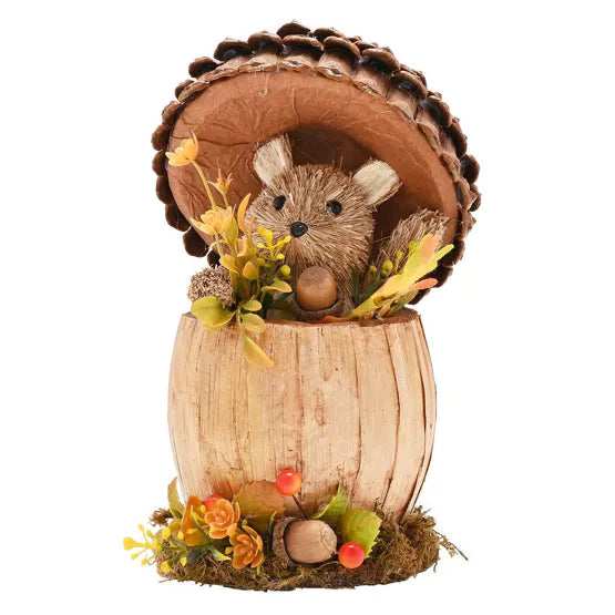 Country Living Handmade Natural Squirrel in a Acorn*