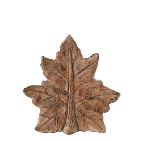 Country Living Autumn Wood Effect Resin Leaf Small*