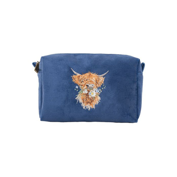 Wrendale 'Daisy Coo' Highland Cow Embroidered Make Up Bag*