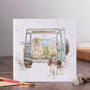 Wrendale 'Paws for a Picnic' labrador & spaniel Blank card