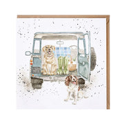 Wrendale 'Paws for a Picnic' labrador & spaniel Blank card