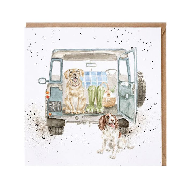 Wrendale 'Paws for a Picnic' labrador & spaniel Blank card