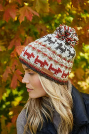 Pachamama Walking The Dog Bobble Beanie Hat*