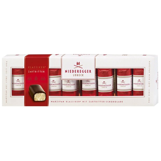 Niederegger Dark chocolate covered classic marzipan mini loaves in gift box 100g