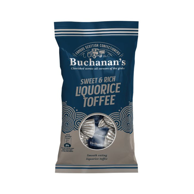 Buchanans bag of Sweet & Rich Liquorice Toffees 120g