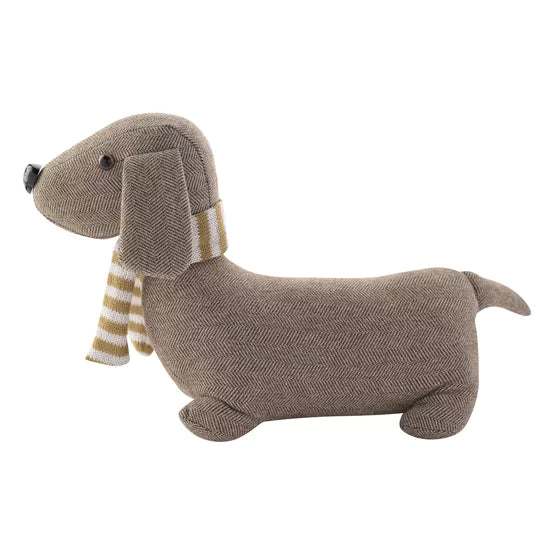 Grey Dachshund Dog Door Stop