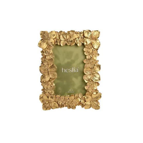 Hestia Gold Flower Photo Frame 4" x 6"